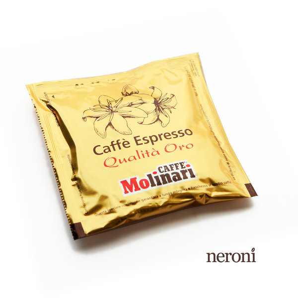Molinari Oro Espresso, (70 % Arabica, 30 % Robusta) Set mit 150 E.S.E Pads